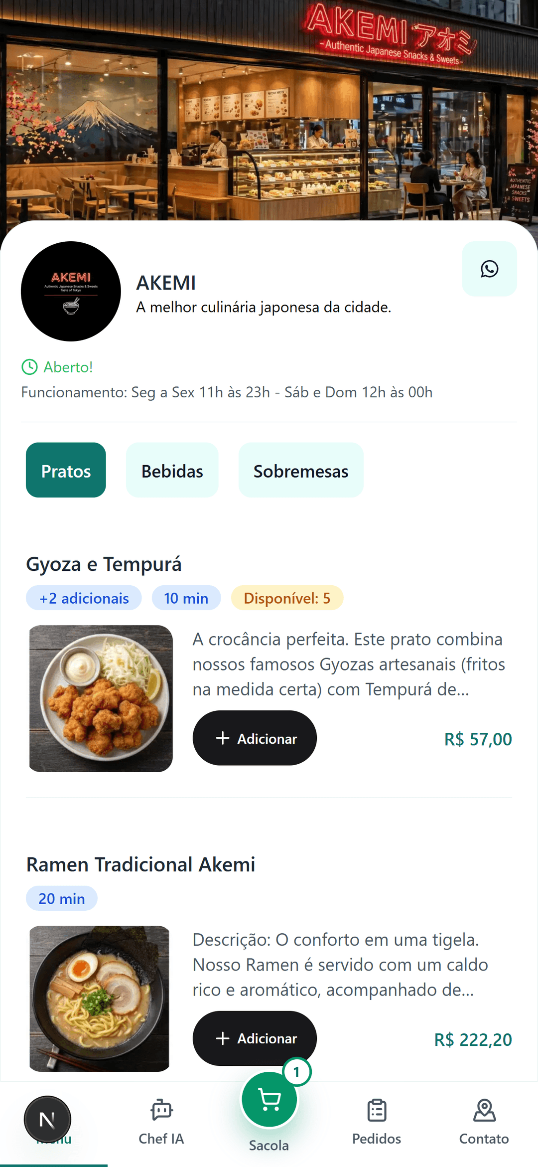 Menu digital